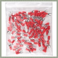 ( S U Z B )100 Pcs 4mm Fork AWG 22-16 Pre Insulated Terminal Cable Lug