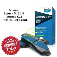 Original Bendix DB1165GCT /DB1202WGCT Front Brake Pad - Nissan Sentra N16 1.8 / Serena C23