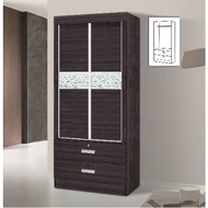 2 Drawer 2 Door Almari Baju Wardrobe