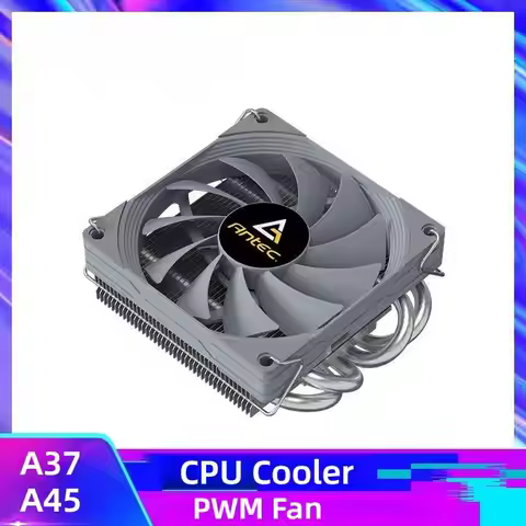 Antec A37 A45 CPU Cooler ITX Low Profile 92mm PWM fan 130W-TDP For Intel/AMD 12.8W/m.K Paste,I5-1240