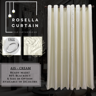 A15 - Ready-Made 85% Blackout Curtain CREAM, Langsir Siap Jahit. LANGSIR KAIN TEBAL! ( FREE HOOK/RING )