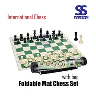 Foldable Mat Chess Set / Tournament Chess Set (With Beg)