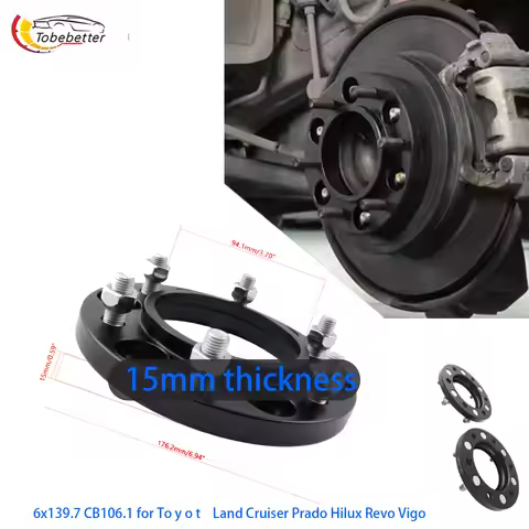 Set Wheel Spacer PCD 15mm 12x1.5 6x139.7 CB106.1 For Toyota Prado Hilux Revo Vigo Aluminum Wheel Hub
