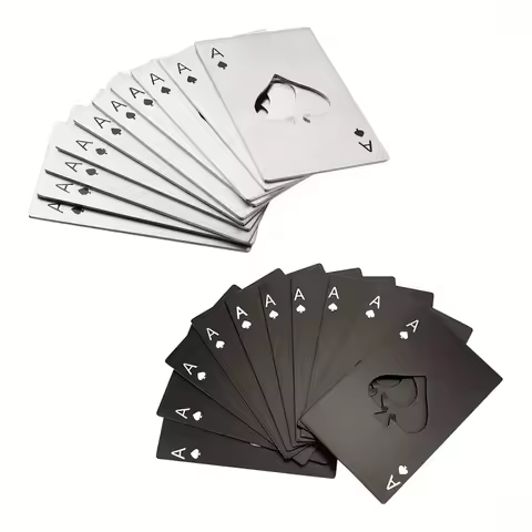 10pcs Poker Card Bottle Opener Ace Of Spades Home Personalized Stainless Steel Credit Card Bottle Op