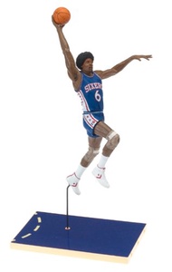 Julius Erving #6 Blue Jersey Philadelphia 76'ers McFarlane NBA Legends Hardwood Classics Six Inch Ac