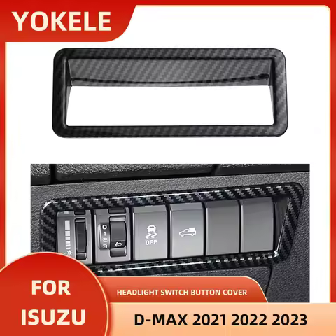 Car Stickers Fit For Isuzu D-MAX DMAX 2021 2022 2023 Headlight Head Lights Switch Button Cover Trim 