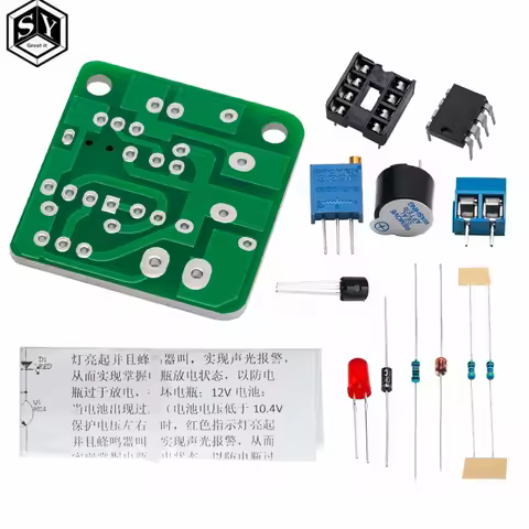 12V LM358 Accumulator Sound Light Alarm Board Buzzer Prevent Over Discharge Controller Module Withou