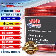 สายแบต สายแบตสีแดง ทองแดงCCA ชุบทองแดงคุณภาพสูง American Sound 6SQ.mm 8SQ.mm 10SQ.mm 12SQ.mm 16SQ.mm