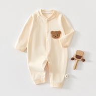 【Ready Stock】 Newborn Baby Clothes Spring and Autumn Pure Cotton Boneless Long-Sleeved Pajamas Autum
