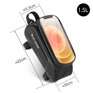 WEST BIKING Bicycle Tube Bag Touch Screen Frame Bag For 5.8 / 6 / 6.8/ 7 Inch Phone 1.5L Capacity MT