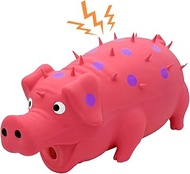 Andiker Dog Squeaky Toy, Dots Latex Dog Chew Toys with a Oinks Sound Squeaker Grunting Pig Dog Toy D