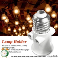 POPULAR E27 EU LED Bulb Adapter, E27 Socket Light Bulb ABS EU Plug Connector, White Plug Connector A
