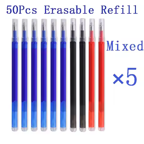 50 Pcs/Set 0.7mm Magic Erasable Pen Refill for Pilot Frixion Pen Blue/Black/Red Ink Office Writing A