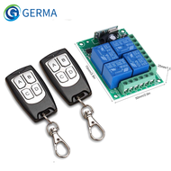 GERMA Universal รีโมทคอนโทรลไร้สายสวิทช์ DC 12V 4CH รีเลย์ตัวรับสัญญาณรีเลย์4ช่องรีโมทคอนโทรล RF 433