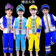 Dance Children's Strong Nation March March March 3 Minority National Costume Boys Miao National Tsut