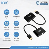 Converter HUB 2 in 1 HDMI to HDMI VGA 4K 60hz 30hz HUB Dual Port Audio F2