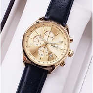 HUGO BOSS Wrist Watch Quartz Movement Leather Strap Black Dial Men's Watch