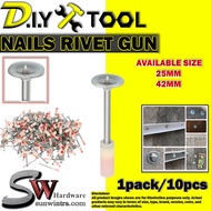 SW HARDWARE 10PCS ROUND 7.3mm RIVET NAIL CONCRETE NAIL
