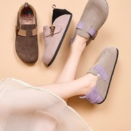 Plus Size 43 43 45 Woman ladies flat shoes low top shallow size 41 rough flat shoes suede Korean cas