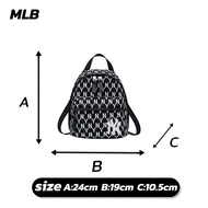 【ซื้อ 2 แถม 1】เกาหลี MLB กระเป๋าสะพายคู่ NY แยงกี้เต็มพิมพ์ตัวอักษรกระเป๋าเป้สะพายหลังขนาดเล็กสำหรับ