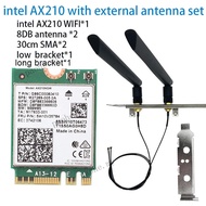 WiFi 6E 3000Mbps Intel AX210 AX210NGW Bluetooth 5.2 Dual Band 2.4G/5G/6G WiFi Card 802.11AX/AC PCIe 