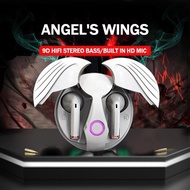 Bluetooth Wireless Headphones Angel Wings Bluetooth 5.3 Earbuds Stereo Earbuds Touch Control Gaming Sports Headphones