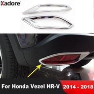 For Honda Vezel HRV HR-V 2014-2017 2018 Chrome Car Rear Bumper Fog Light Lamp Cover Trim Tail Foglig