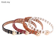 [ItisU] New Grunge Women Belt Adjustable Hole Grunge Punk Belts For Women Alloy Pin Buckle Leather B