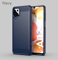 Carristo Samsung Galaxy A12 / Samsung Galaxy M12 Back Case Cover Carbon Fiber Brushed TPU Silicone S
