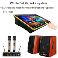 Whole set karaoke system,19.5'' Karaoke machine with 1TB HDD,Chinese,English songs,HIFI Karaoke speaker,Wireless microphone integrated with mixer