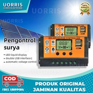 Controller Panel Surya 12V/24V Solar Charger Controller Otomatis 12V/24V 10A 20A 30A 60A 100A LCD LE