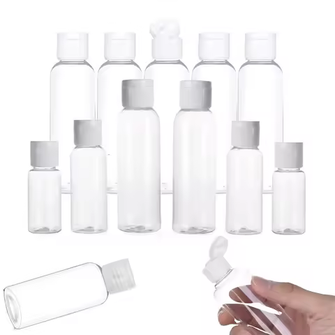 5Pcs 5-100ML Clear Plastic Empty Bottles Travel Size Bottles with Flip Cap Sample Bottle For Liquids
