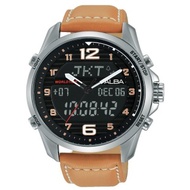 ALBA Watch "AZ4013X1" 深水埗門市正貨 - 全新 "雅柏錶"  "ALBA"  Watch Analog-Digital Leather 雙顯示 石英錶 皮帶手錶