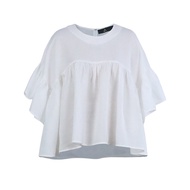 MUDEE เสื้อคอกลมแขนกระดิ่ง สีออฟไวท์ ผ้าลินินแท้ เกรดพรีเมียม