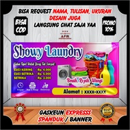 Spanduk Banner Backdrop Laundry Londri Cuci Baju Kiloan Custom Banner Benner Toko Laundry Londri Kil