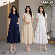 （JANUARY-JN588880）SMLXL2XL Women's clothing set temperament short sleeved summer new style tonghua f