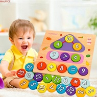 MAURICE 2 in 1 Matching Board Literacy Flashcards Games Puzzles Alphabet and Number Card Cognition Games Clock Counting Numbers Puzzle Game Board