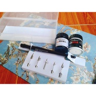 Dandelion Iron Pen Set with 2 Cupids waterproof ink bottles