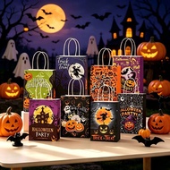 Halloween Tote Bag/Black Purple Kraft Paper Bag/Biscuit Candy Nut Gift Packaging Bag/Door Gift Bag/B