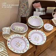 Cute Cute Cute Rabbit Bear Ceramic Tableware Deep Dish Rice Bowl Girl Tableware High-Value Bowl Plat