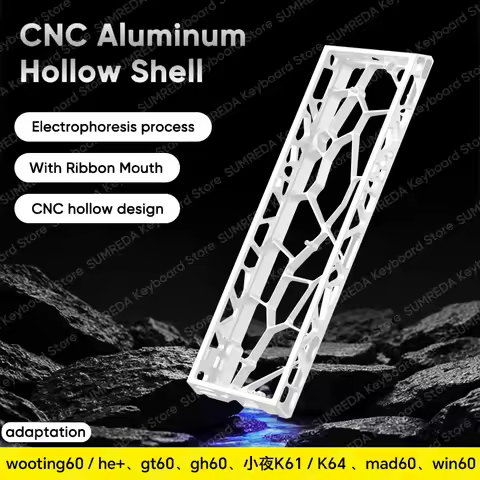 Holy60 Keyboard Case Wooting 60HE GH60 Hollow Aluminum Keyboard Shell 60% Keys Layouts For Mad 60he 