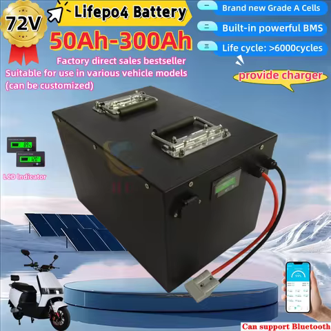 Waterproof 72V Lithium Battery 50Ah 70Ah 90Ah 100Ah 120Ah 150Ah 180Ah 200Ah 300Ah Lifepo4 for 7KW 10