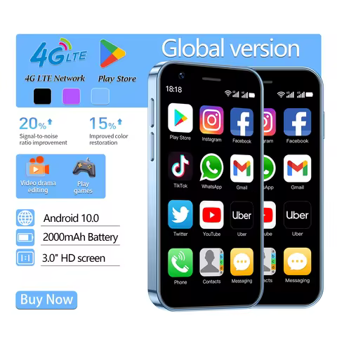 Ultra compact SOYES XS16 4G LTE phone, 3GB+64GB small Android smartphone, mini dual SIM card phone f