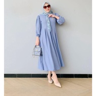 baju midi dress mat crincle airflowbaju gamis dress midi terbaru