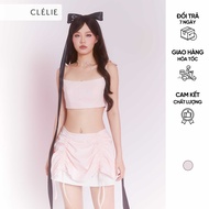 Set áo croptop 2 dây thắt nơ và chân váy rút dây | VALERIA SET - CLÉLIE