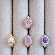 October Birthstone Bianca White Opal Flower Earrings – Gemstone Birthday Gift Jewelry for Her