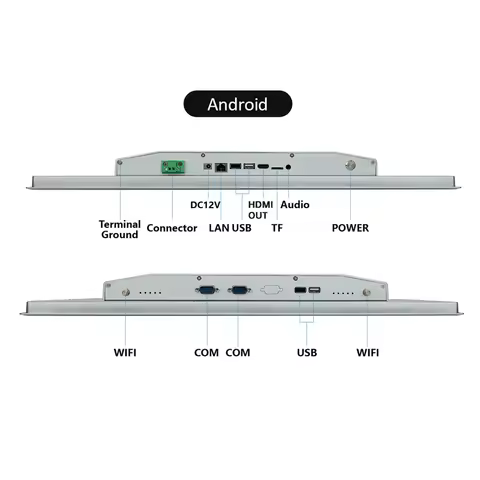 8-23.8 Inch Industrial Touch Screen Panel Pc Android OS Embedded Front Ip65 All In One Industrial Pa