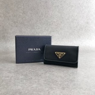 【日本直送 名牌 vintage 包】PRADA 普拉達 鑰匙包 黑色 三角 Logo 皮革 6連 1PG222 vintage 狀態 yngsxb