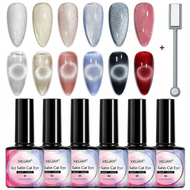 7Pcs 6 Colors 8Ml Chameleon Effect Magnetic Gel Polish Set Soak Off Uv Led Cat Eye Gel Polish Manicu