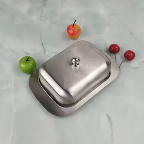 Stainless Steel Butter Dish with Lid,Butter Cheese Storage Box,Butter Dish for Butter Stick,Multi-Pu